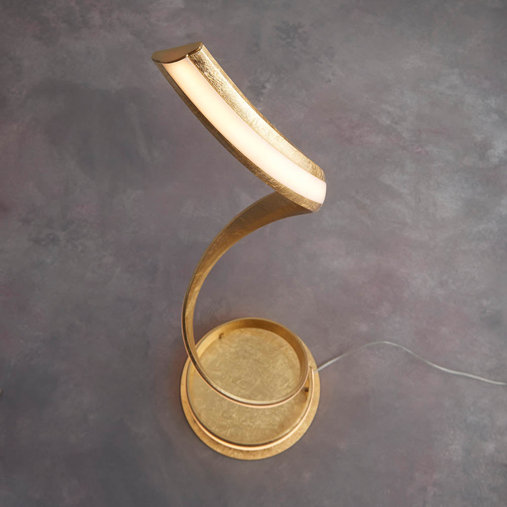 ARI Gold Leaf with White Diffuser Twist Floor Lamp - ID 10486