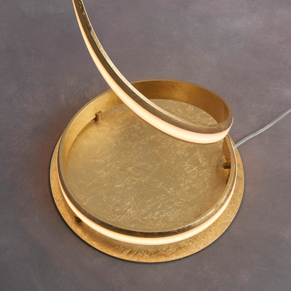 ARI Gold Leaf with White Diffuser Twist Floor Lamp - ID 10486