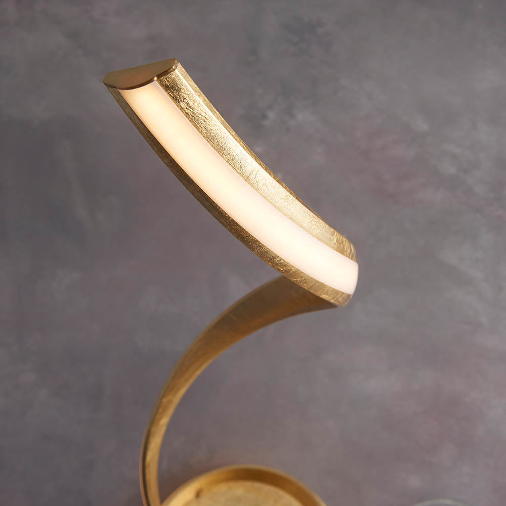 ARI Gold Leaf with White Diffuser Twist Floor Lamp - ID 10486