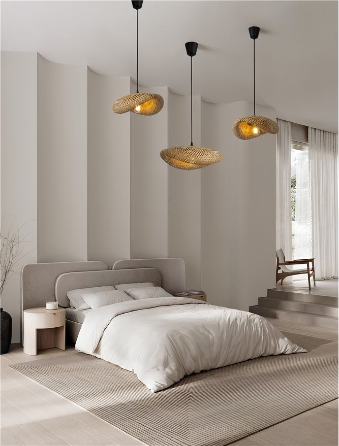 ADE Natural Woven Bamboo Pendant Small - ID 13748