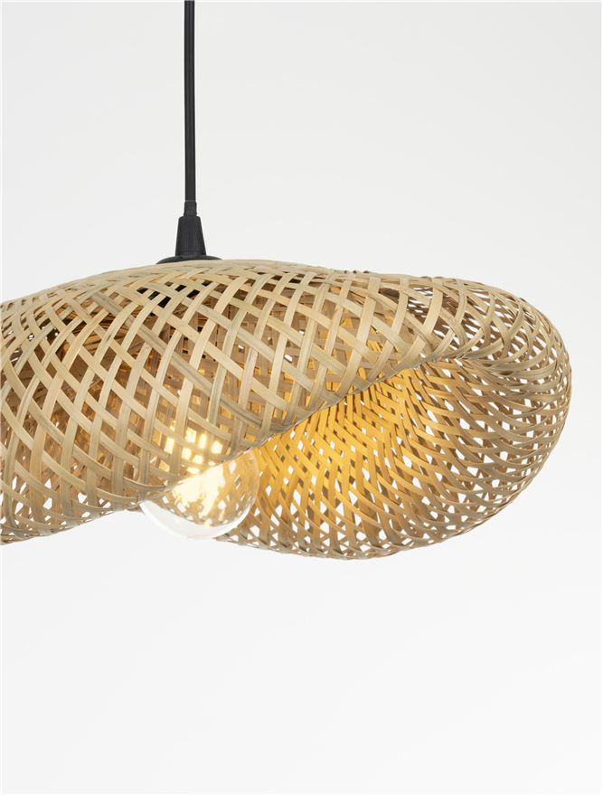 ADE Natural Woven Bamboo Pendant Small - ID 13748