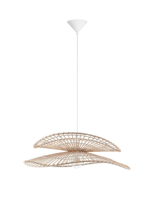 ARC Natural Bamboo & Rattan Large Twin Wing Pendant - ID 13594