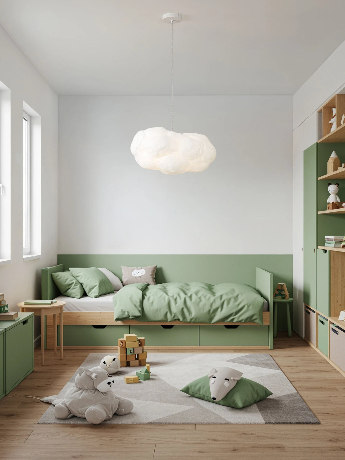 CLOUD 50cm Cotton & Artificial Silk Pendant - ID 15067