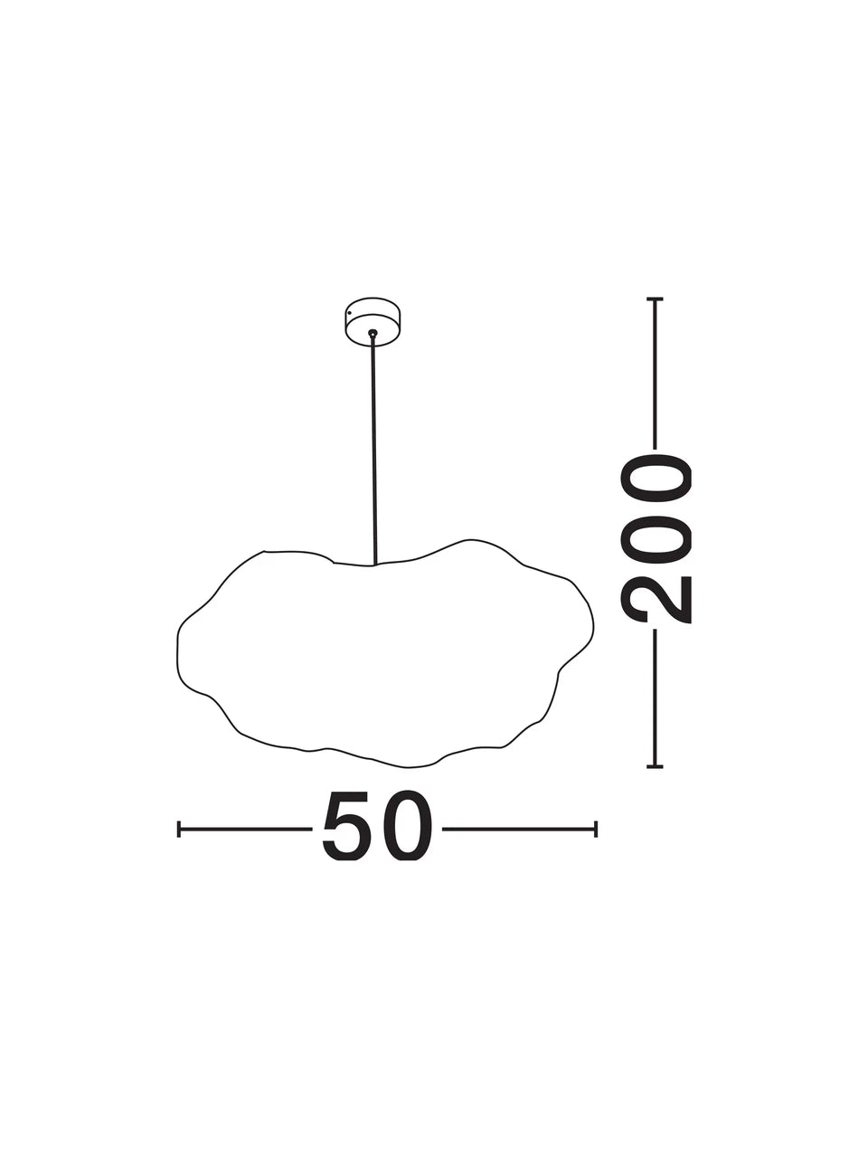CLOUD 50cm Cotton & Artificial Silk Pendant - ID 15067