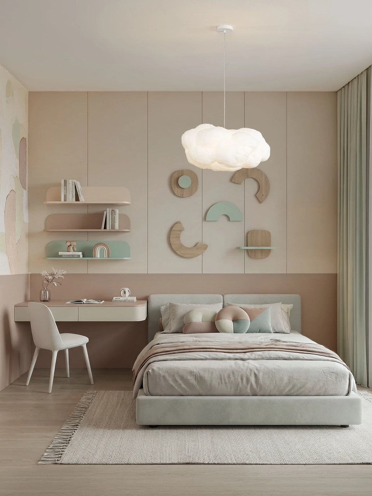 CLOUD 60cm Cotton & Artificial Silk Pendant - ID 15068