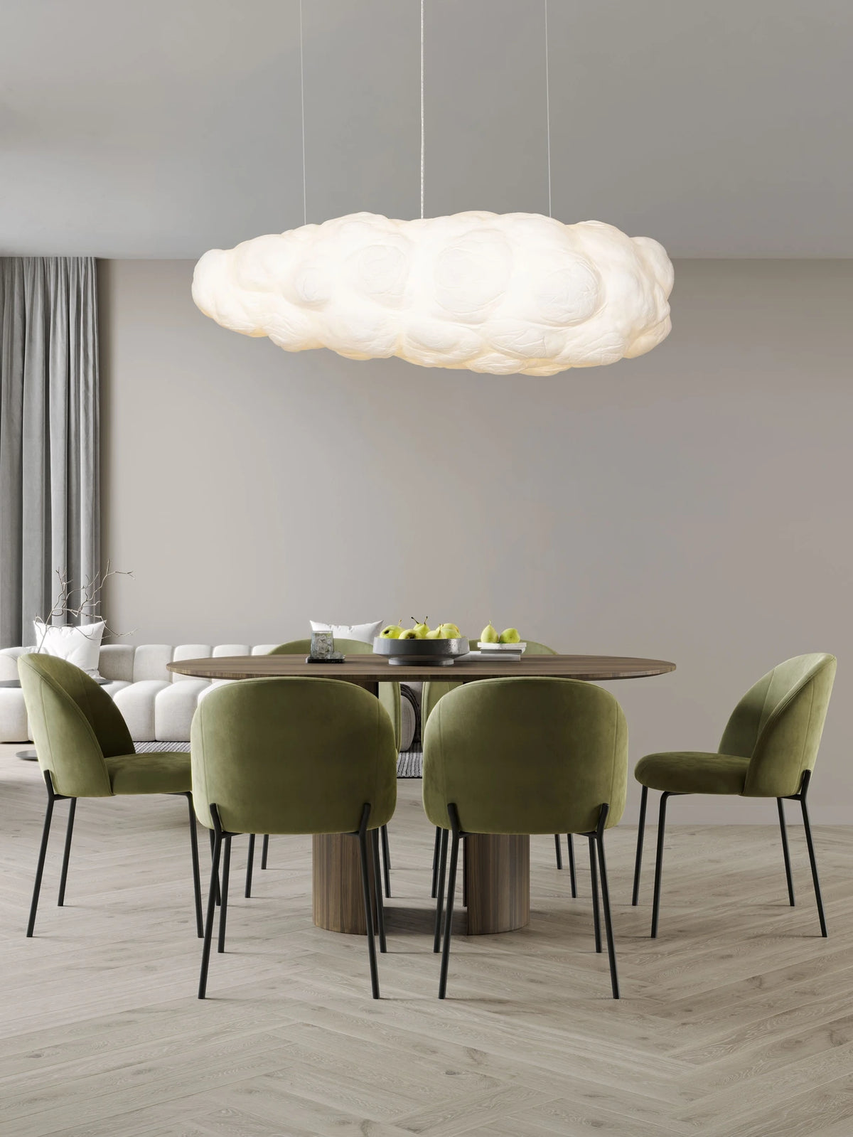 CLOUD 150cm Cotton & Artificial Silk Pendant - ID 15071