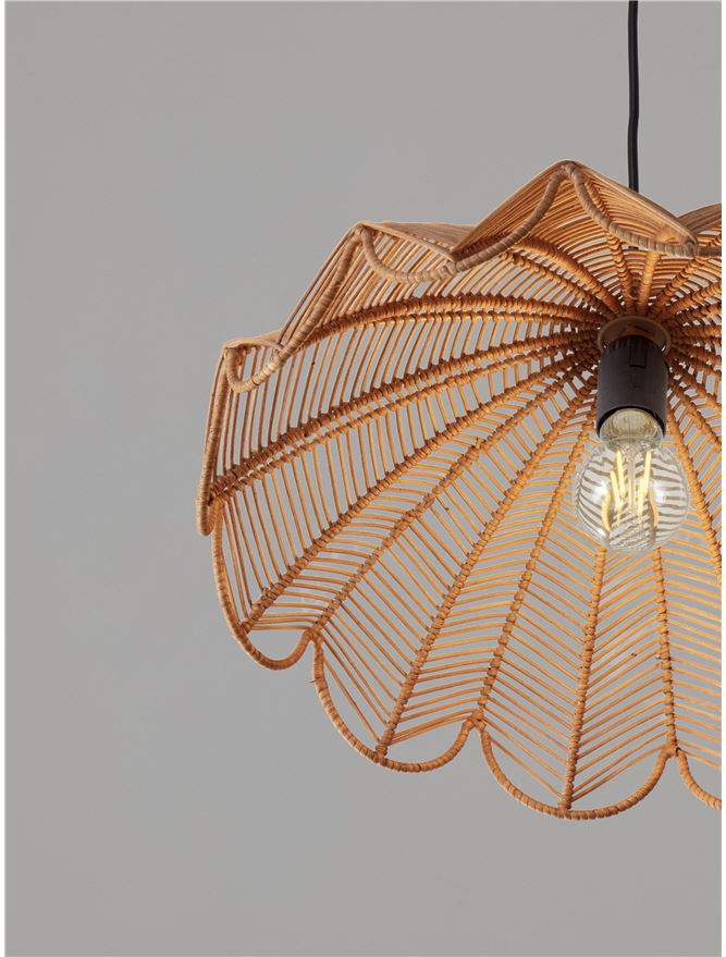 FLA Natural Honey Rattan Single Pendant - ID 14627