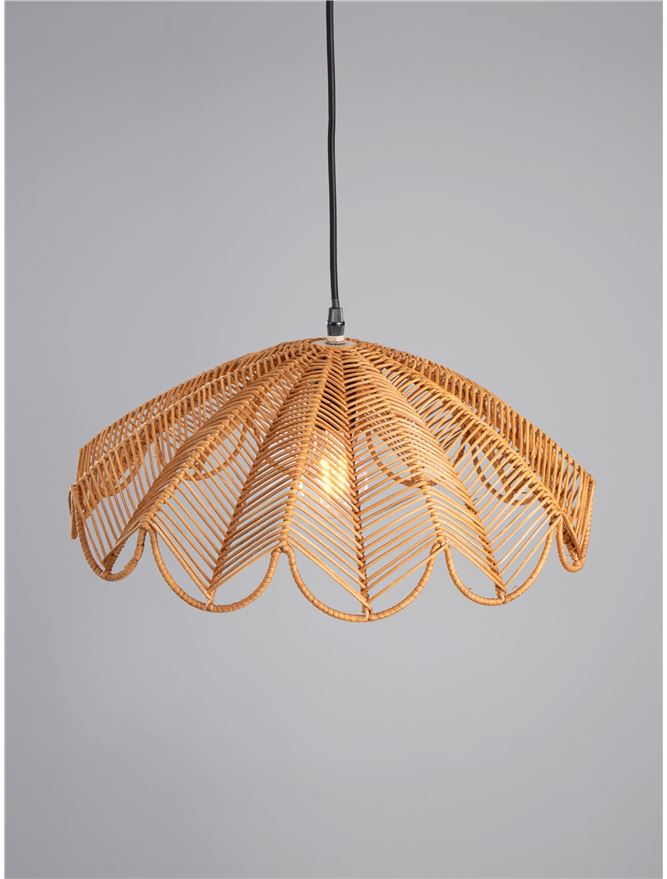 FLA Natural Honey Rattan Single Pendant - ID 14627