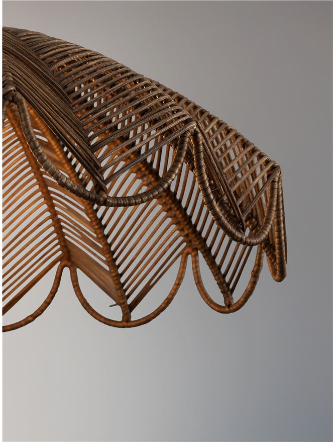 FLA Natural Brown Rattan Single Pendant - ID 14629
