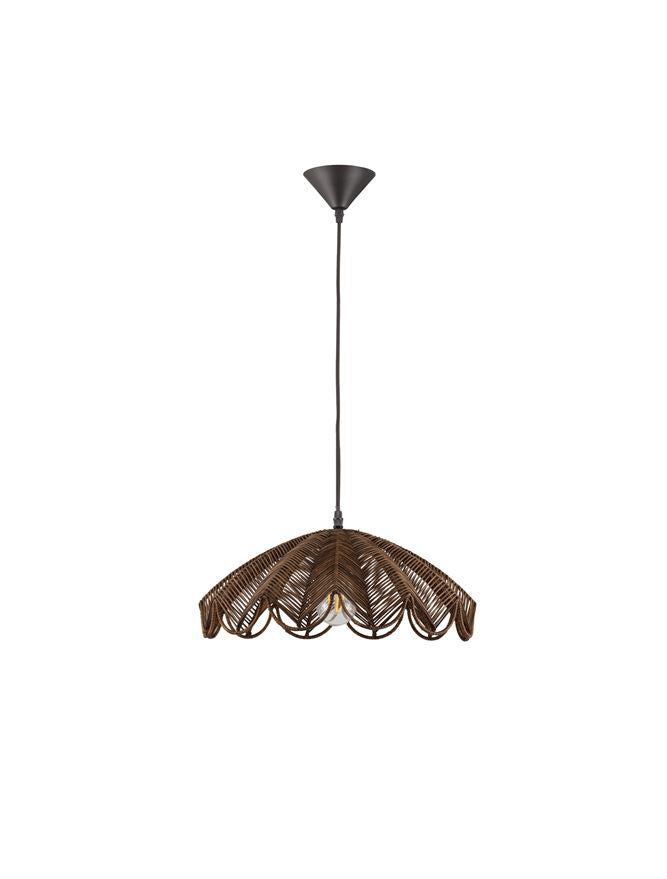 FLA Natural Brown Rattan Single Pendant - ID 14629
