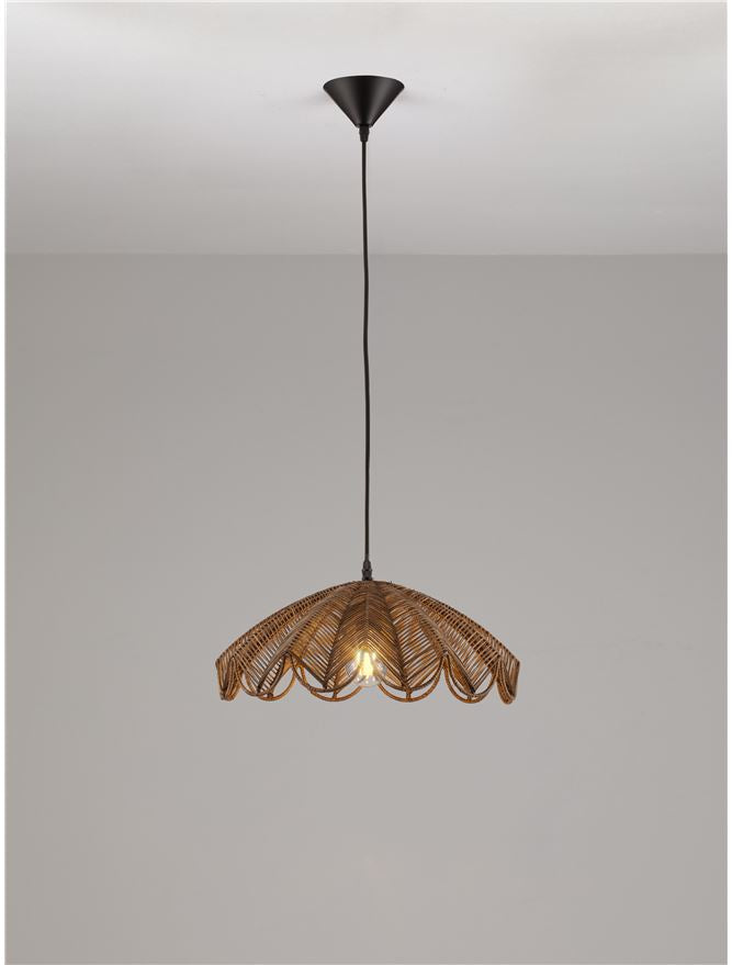 FLA Natural Brown Rattan Single Pendant - ID 14629
