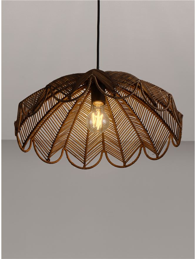 FLA Natural Brown Rattan Single Pendant - ID 14629