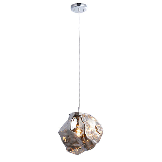 ROC Metallic Chrome & Glass Pendant - ID 13672