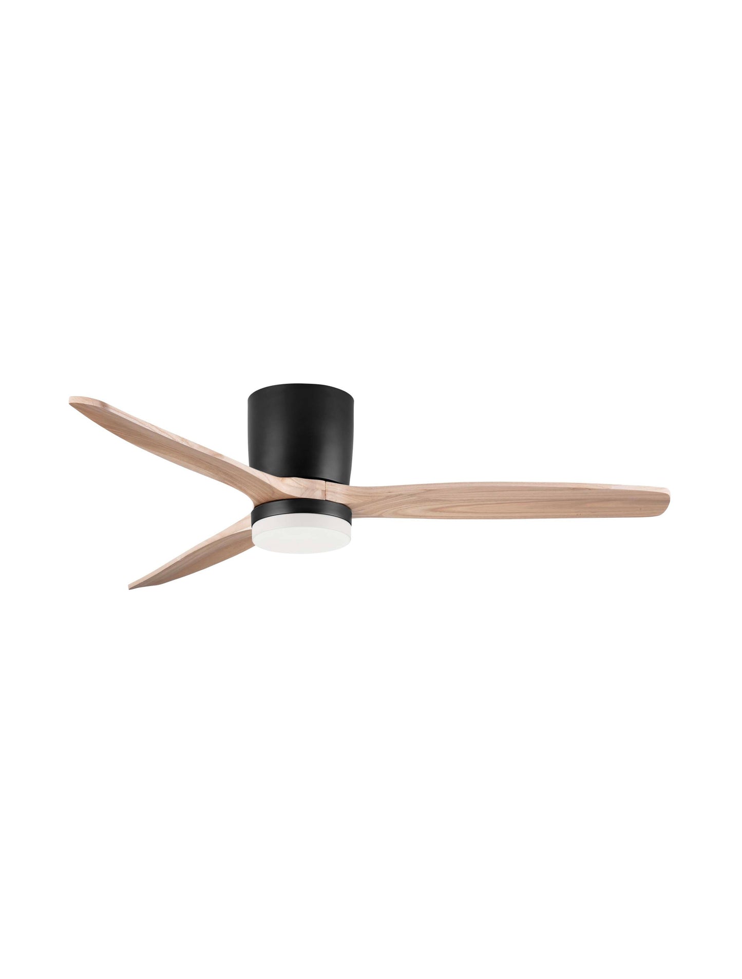 LOA 132cm Sandy Black Metal & Natural Wood LED Ceiling Fan - ID 14942