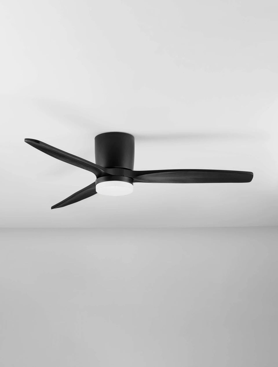 LOA 132cm Sandy Black Metal & Black Wood LED Ceiling Fan - ID 14940