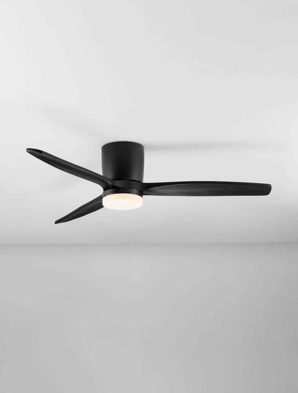 LOA 132cm Sandy Black Metal & Black Wood LED Ceiling Fan - ID 14940