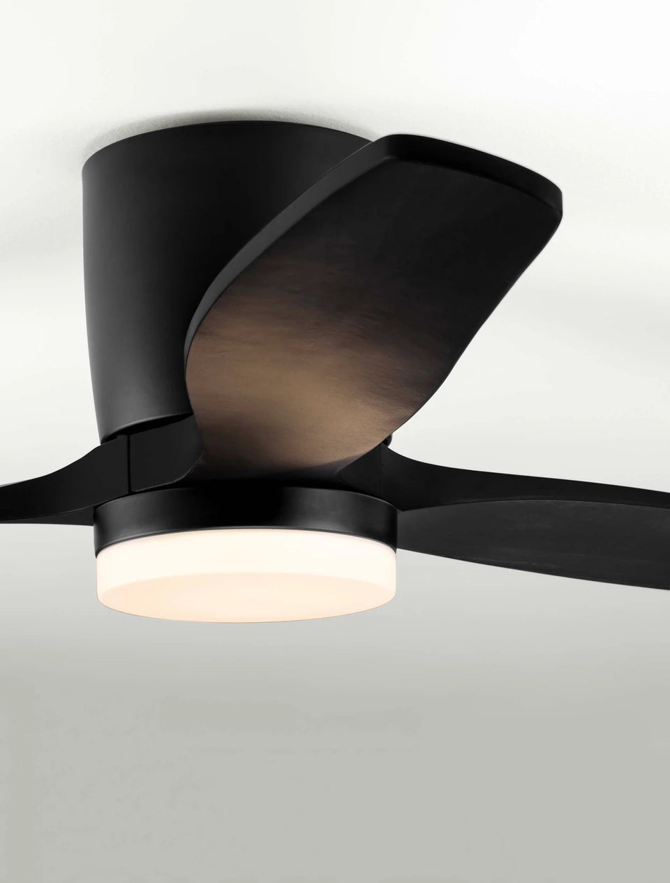 LOA 132cm Sandy Black Metal & Black Wood LED Ceiling Fan - ID 14940