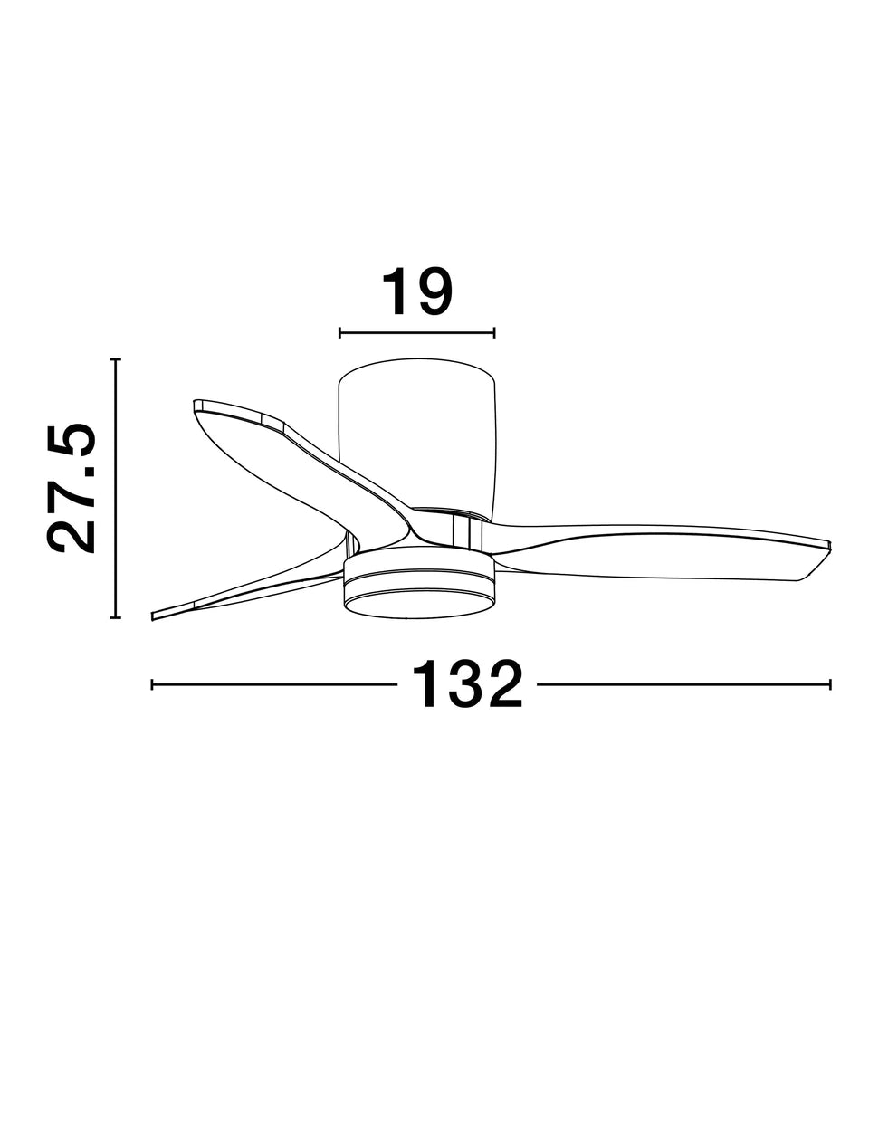 LOA 132cm Sandy Black Metal & Dark Wood LED Ceiling Fan - ID 14941