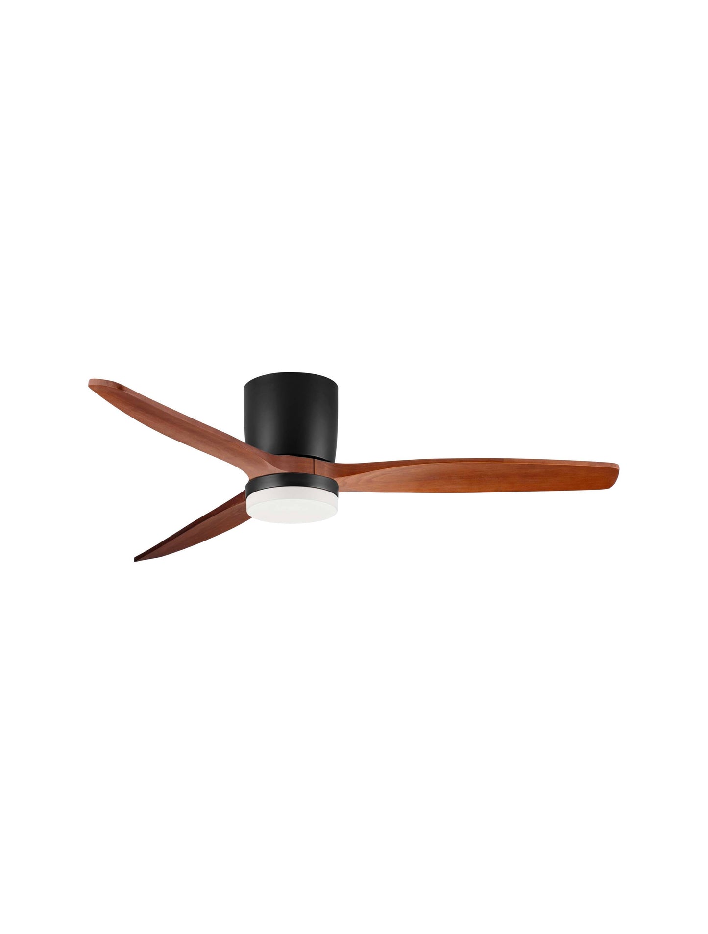 LOA 132cm Sandy Black Metal & Dark Wood LED Ceiling Fan - ID 14941
