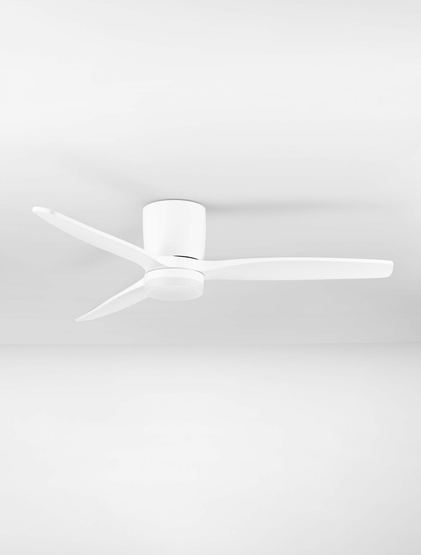 LOA 132cm Sandy White Metal & White Wood LED Ceiling Fan - ID 14938