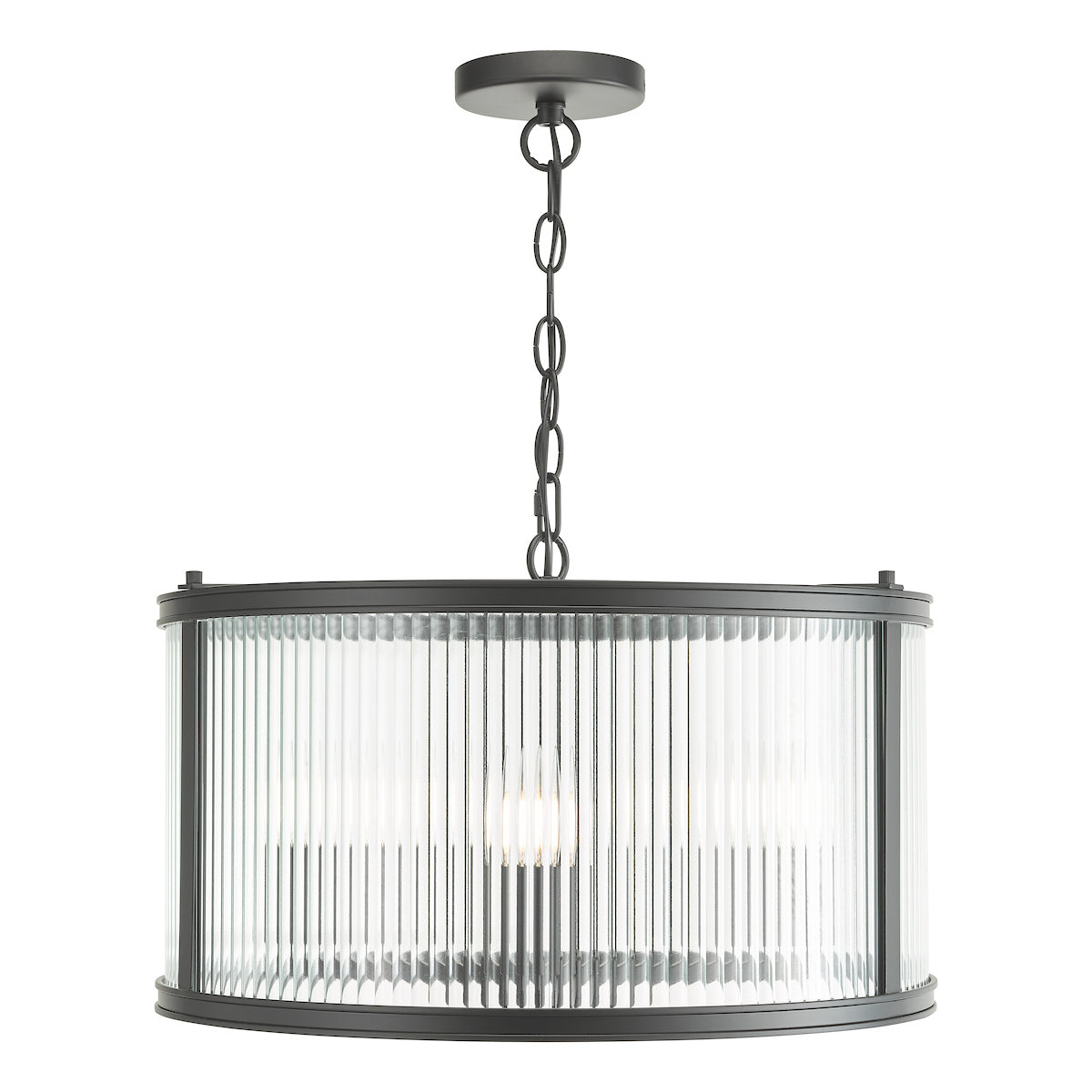 BIA 3 Light Pendant Matt in lack and Ribbed Glass - ID 13465