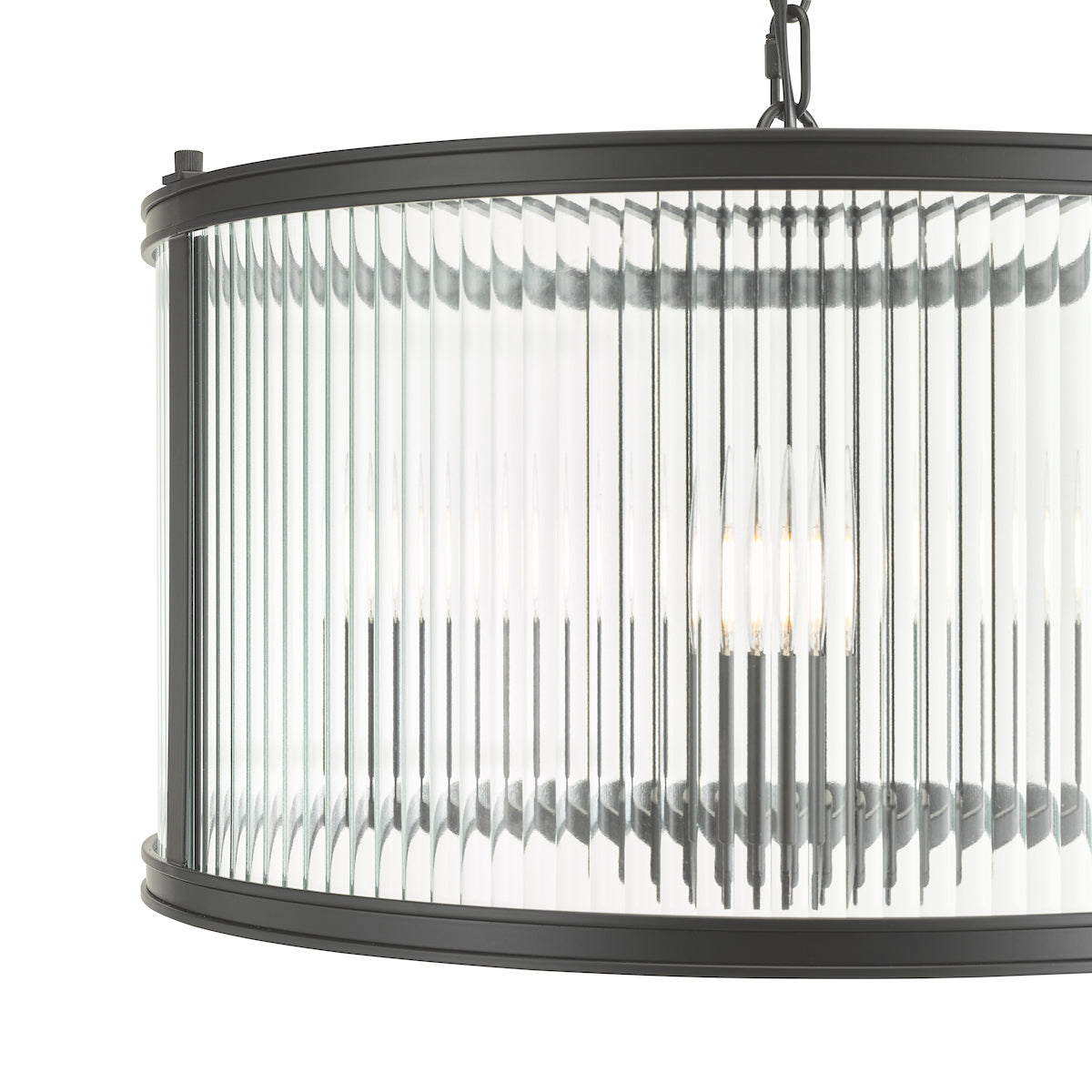 BIA 3 Light Pendant Matt in lack and Ribbed Glass - ID 13465