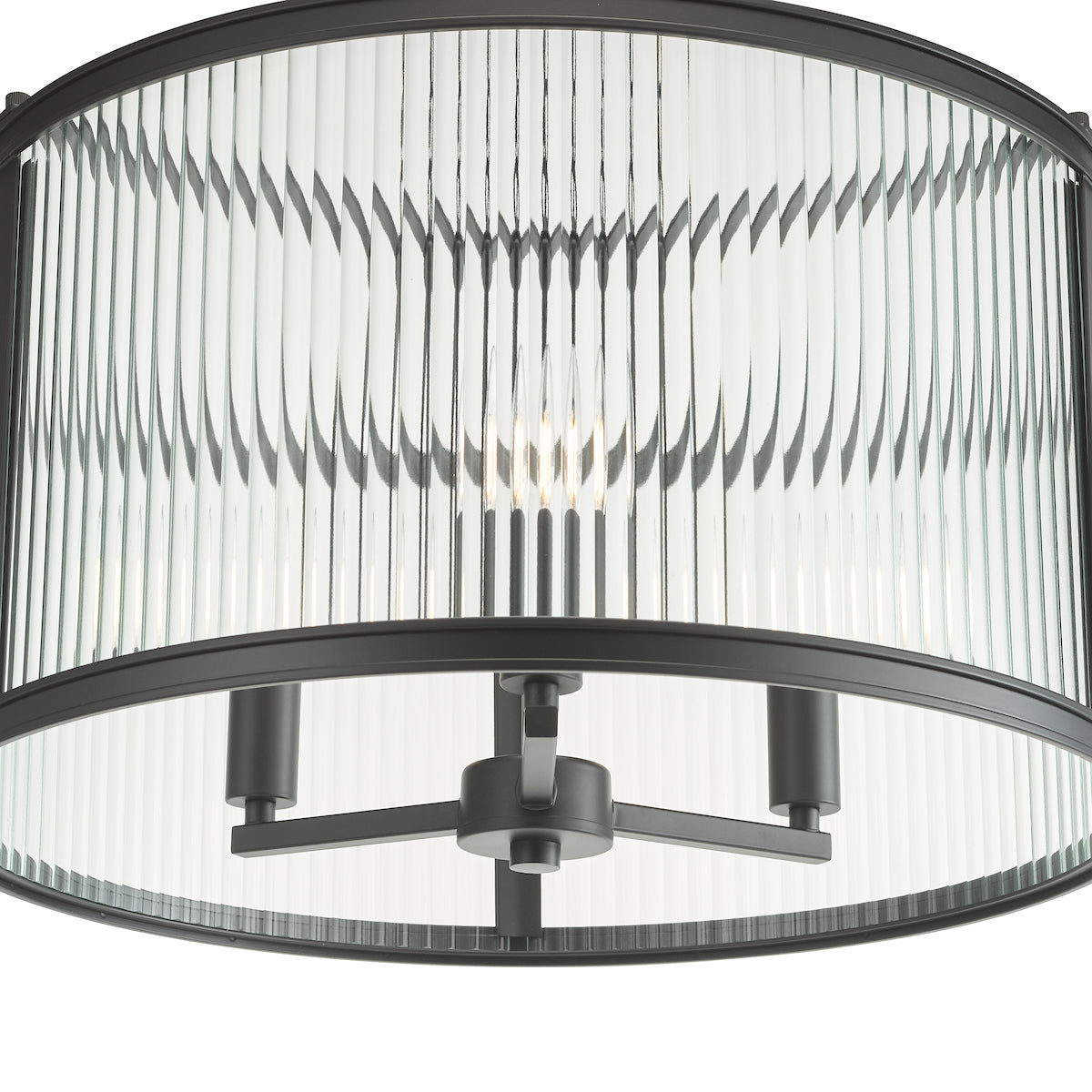 BIA 3 Light Pendant Matt in lack and Ribbed Glass - ID 13465