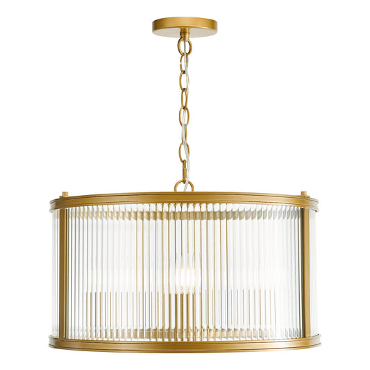 BIA 3 Light Pendant in Bronze and Ribbed Glass - ID 13466