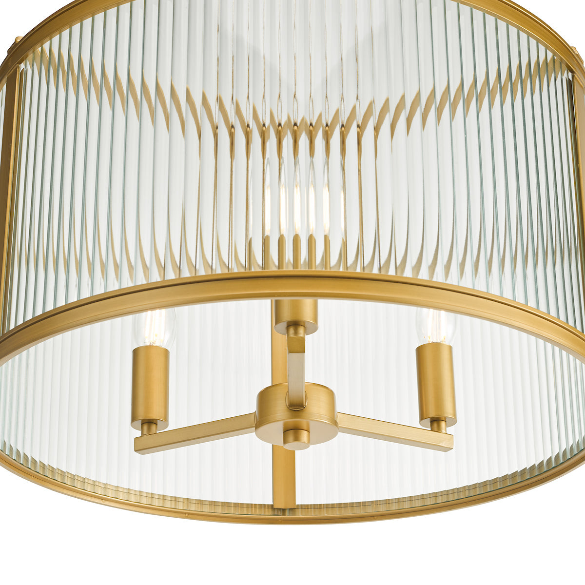 BIA 3 Light Pendant in Bronze and Ribbed Glass - ID 13466