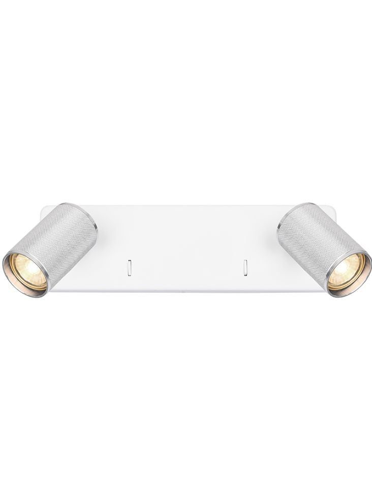 KNO White & Silver Knurled Double Wall Light - 13220