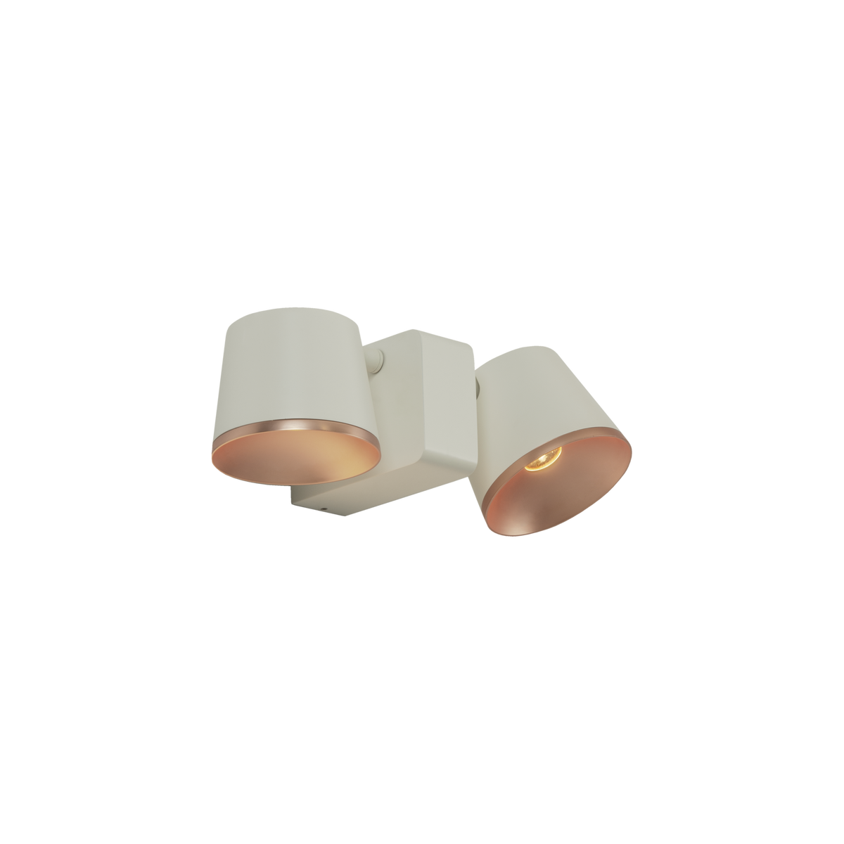Halkin Modern Double LED Spotlight in White With Copper Facia - ID 15134