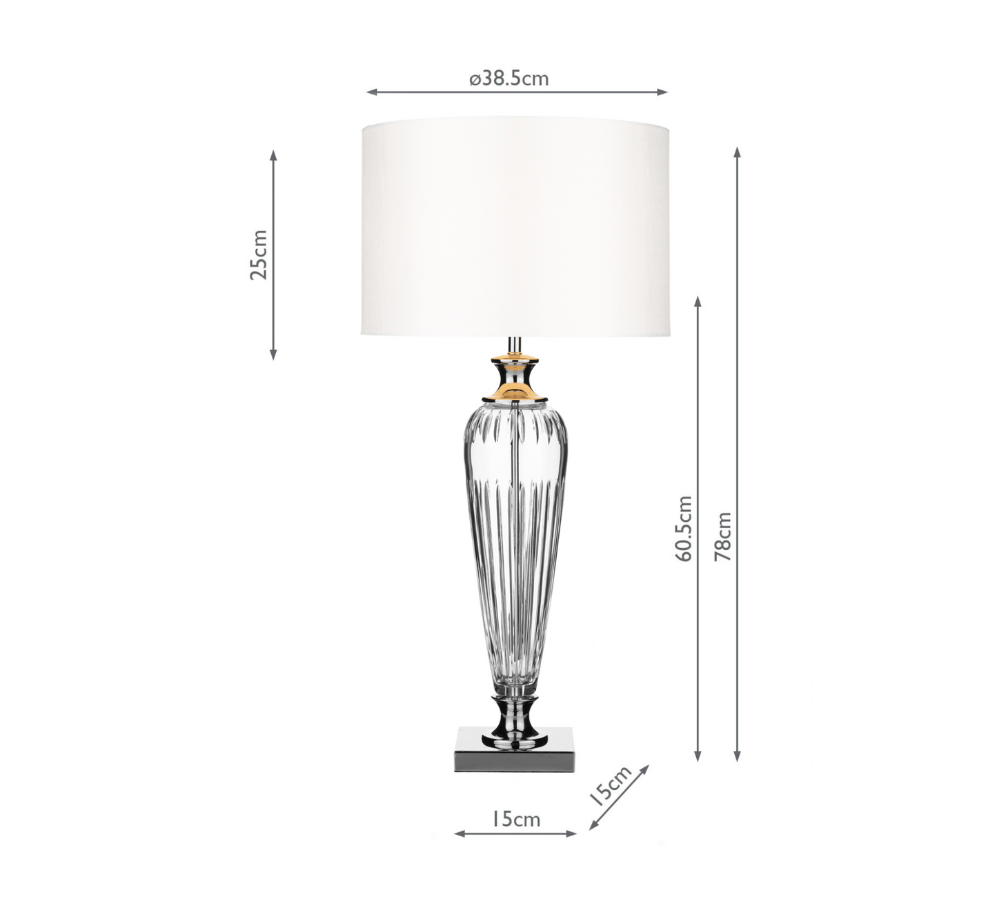 Aldwych Polished Chrome and Glass Table Lamp - ID 1892