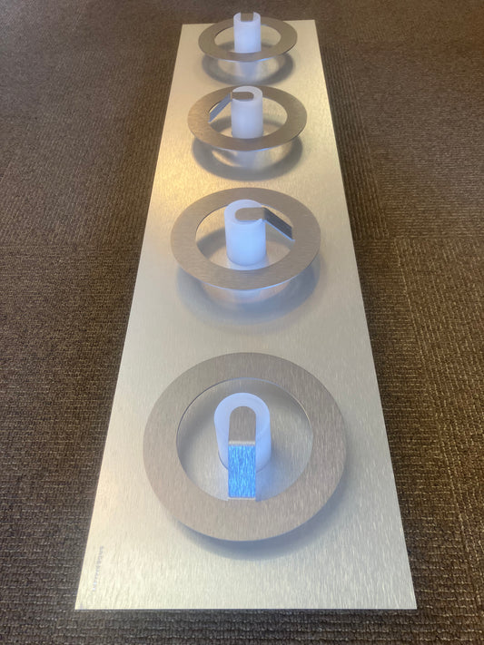Grossmann Q Four Lamp Ceiling Light In Aluminium & light Grey - ID 10526 - EX Display