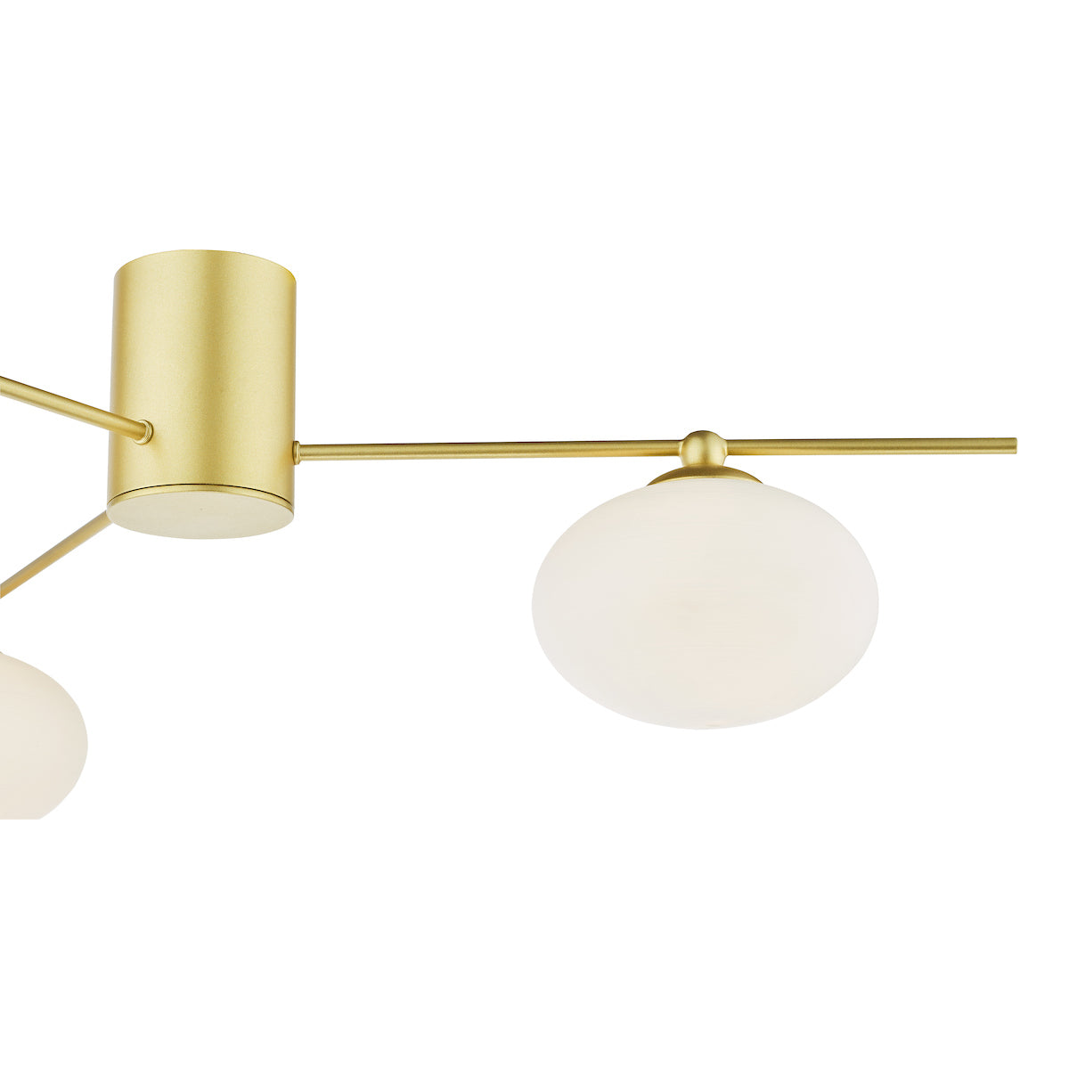 JAS Three Light Semi Flush Ceiling Light In Satin Gold With Opal Glass - ID 13463