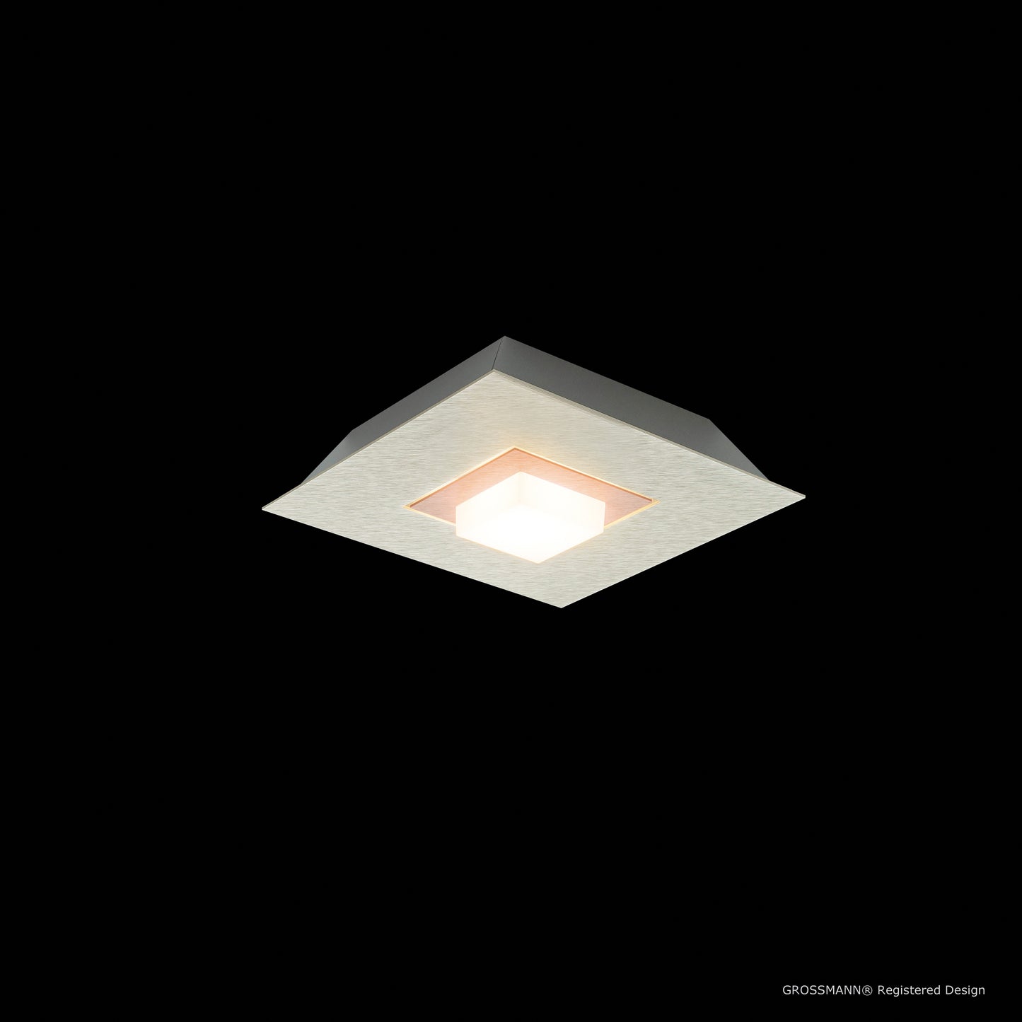 Grossmann KARREE Pearlescent One Lamp Wall / Ceiling Light Pearlescent With Pastel Copper Frames - ID 6655 - CLEARANCE