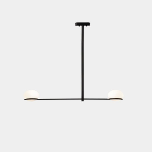 OCO Black Metal With Diffused Pebble Two Lamp Ceiling Light - ID 13930