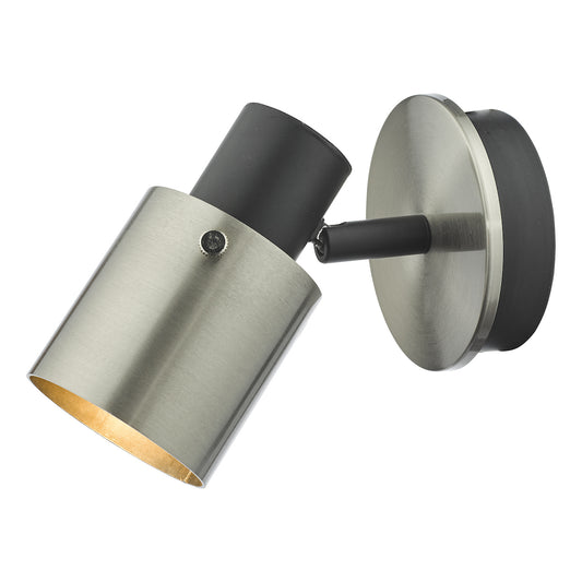 Single Spotlight in Brushed Nickel & Matt Black - ID 13817