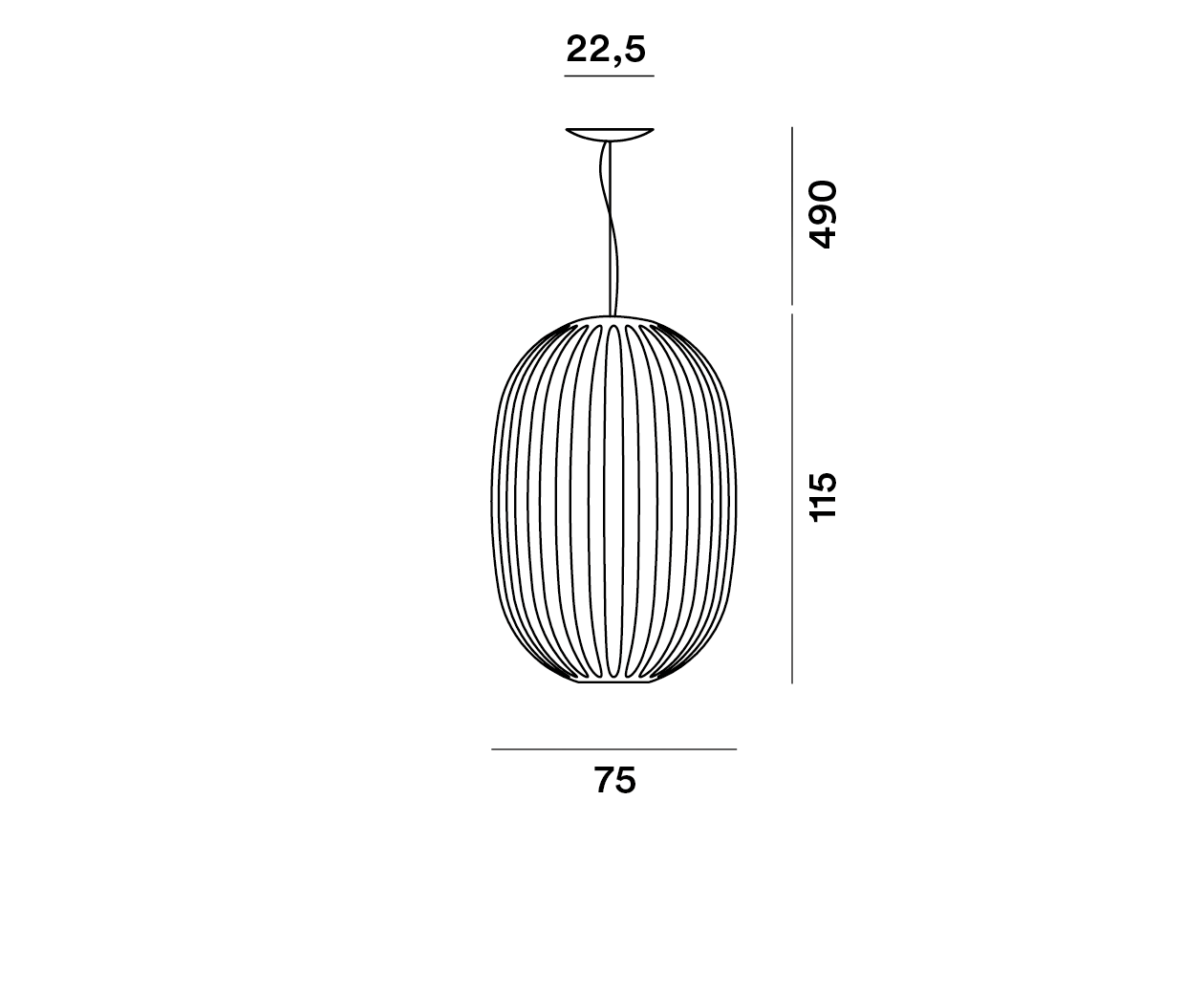 Foscarini Plass Large LED (Grande) Pendant - On/Off 10m Drop