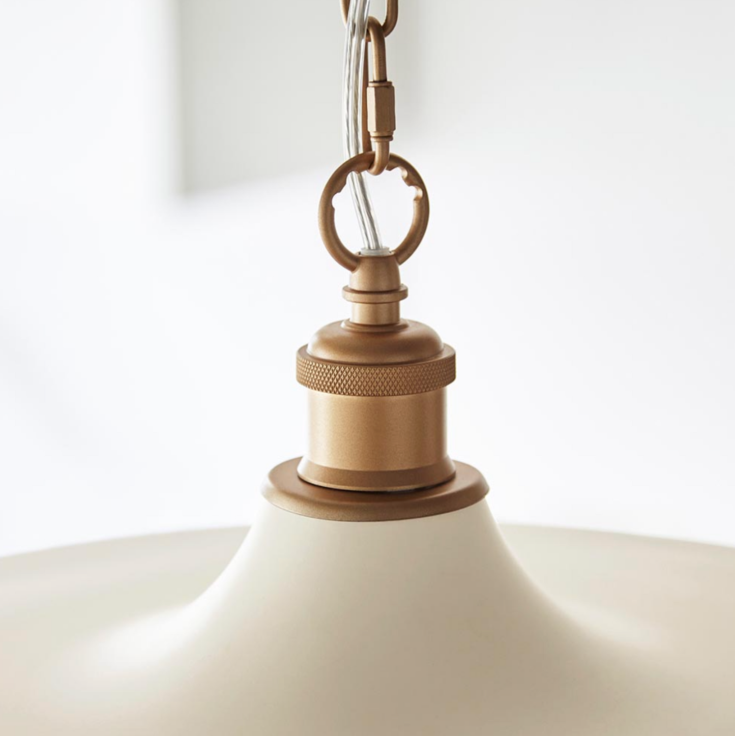 Mid-Century Pendant, Matt Warm White and Satin Gold  - ID 12520