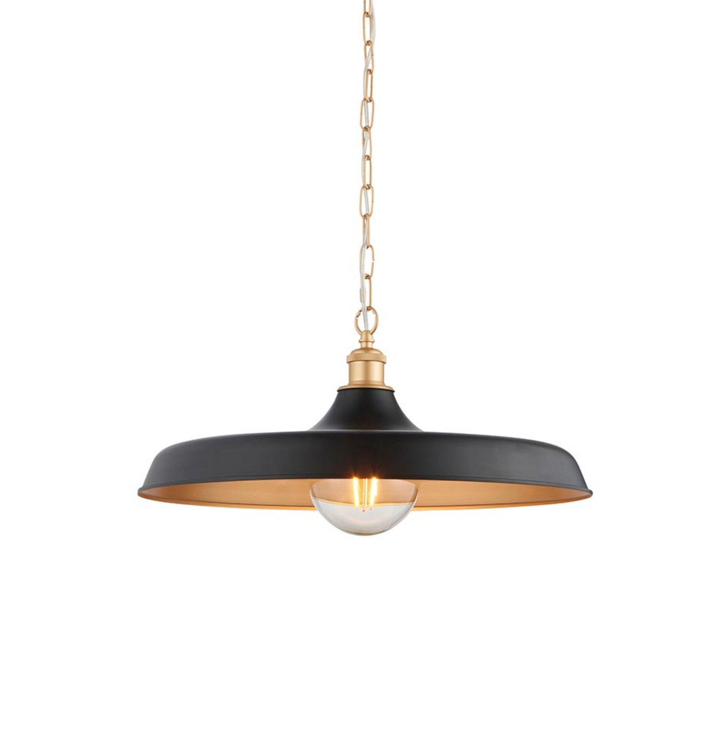 Mid-Century Pendant, Matt Black and Satin Gold  - ID 12521