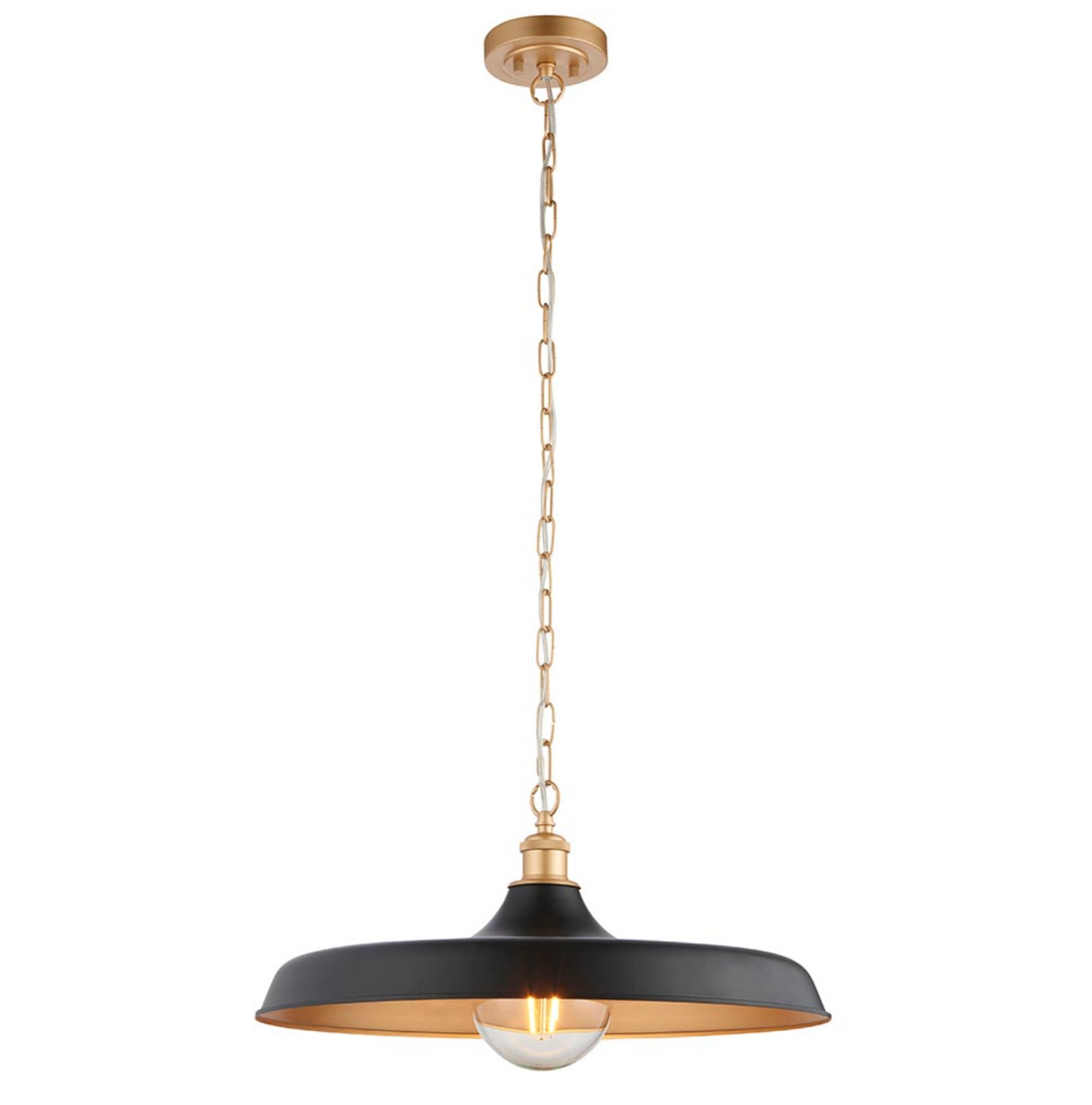 Mid-Century Pendant, Matt Black and Satin Gold  - ID 12521