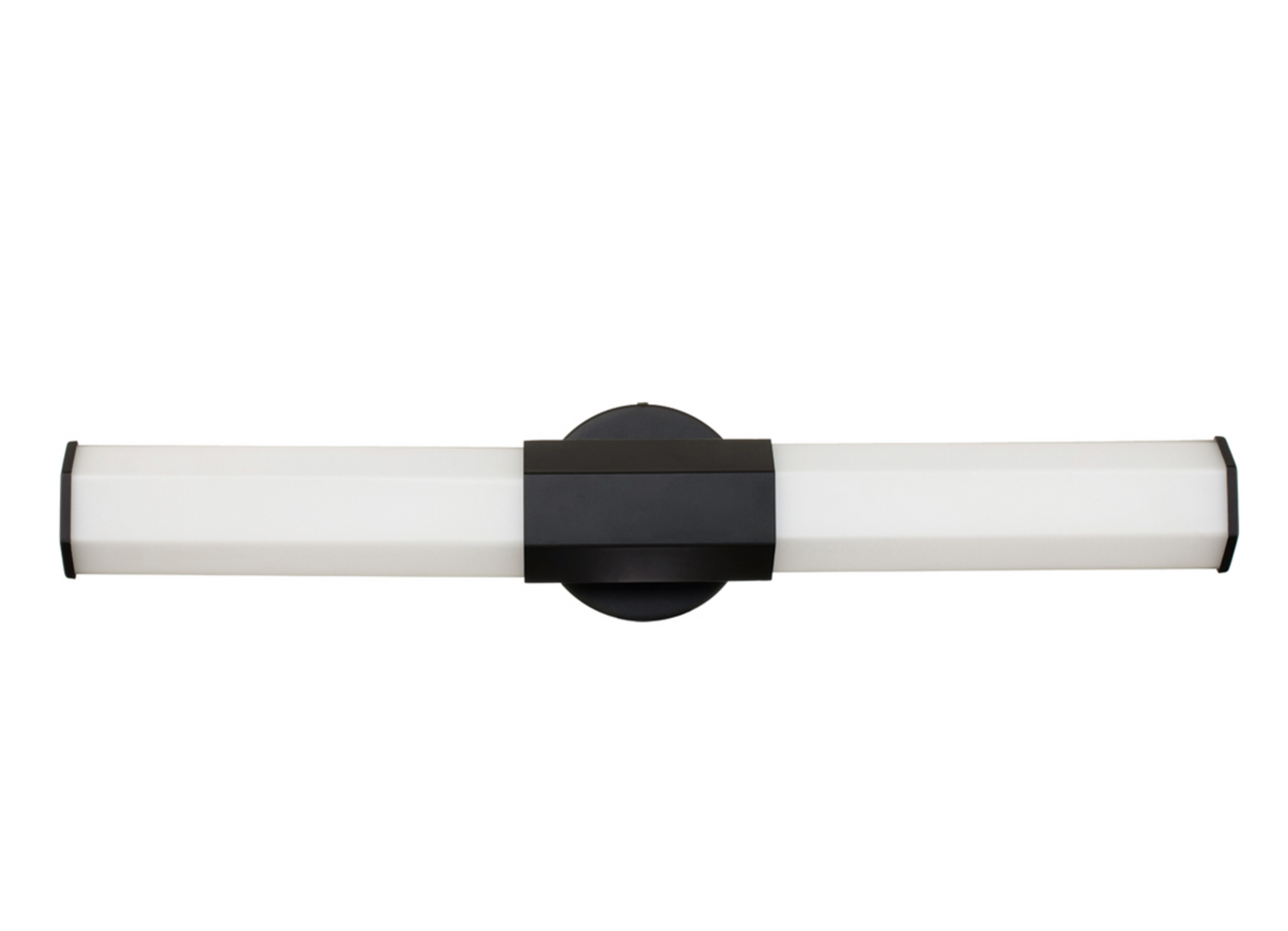 FAC Dual Hexagonal Opal Glass & Matt Black Bathroom Wall Light - ID 12560