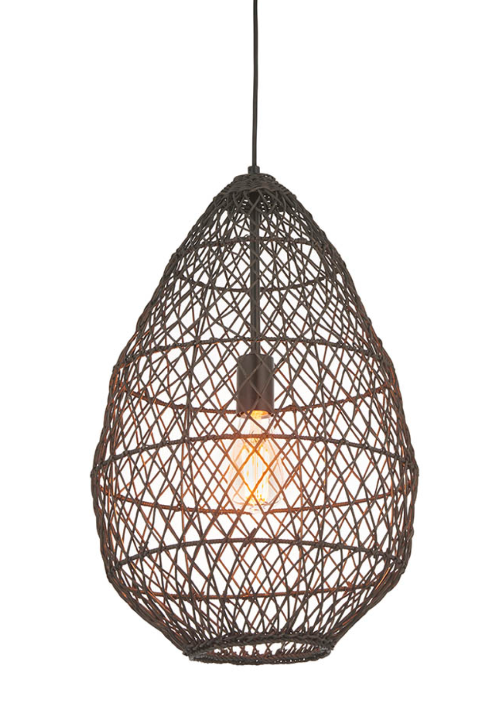 Black rattan pendant - ID 12619