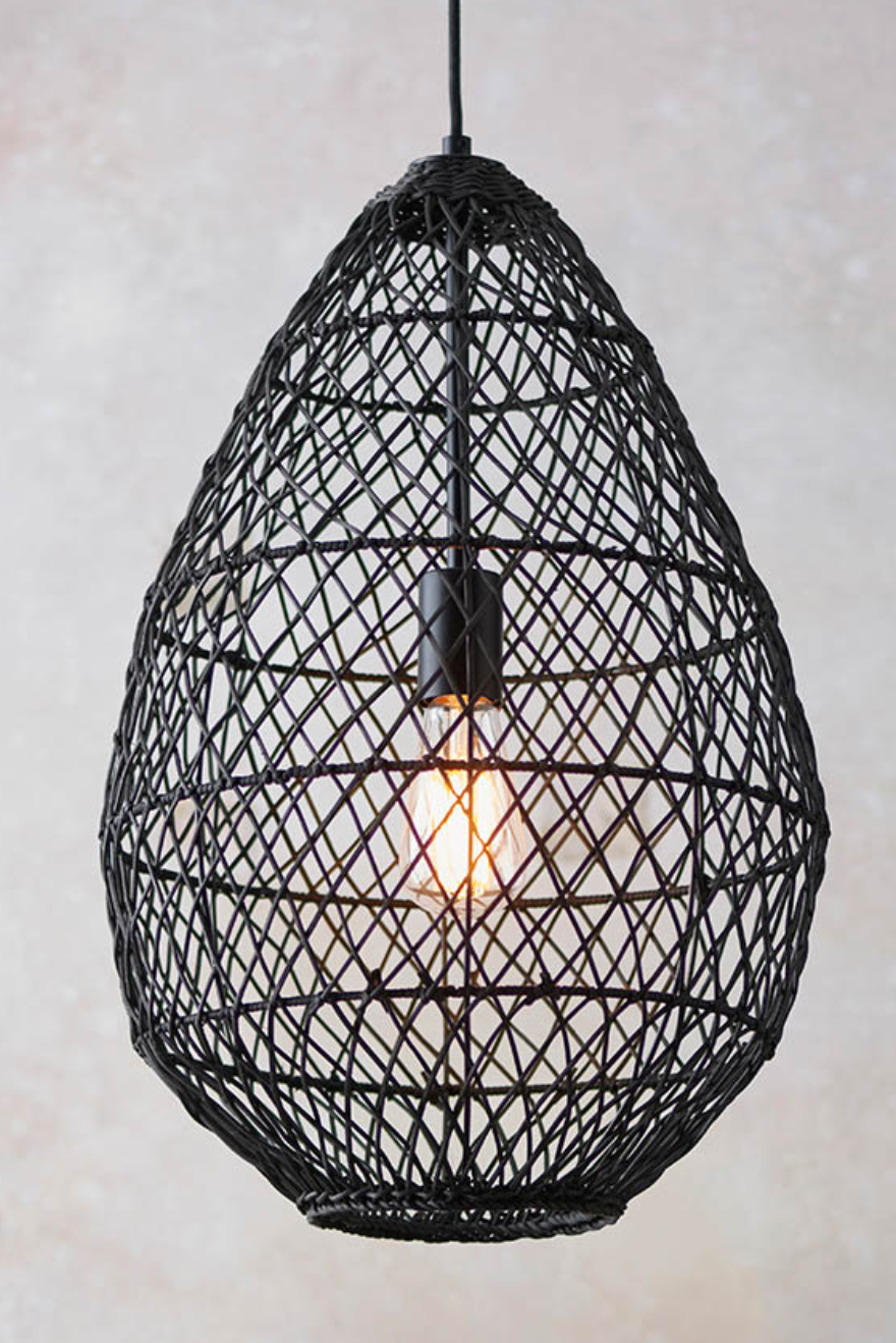 Black rattan pendant - ID 12619