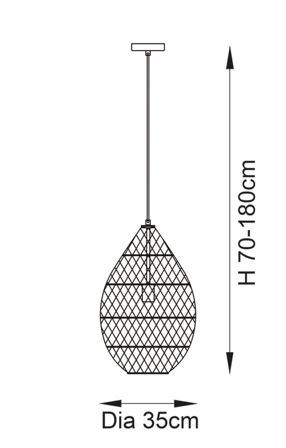 Black rattan pendant - ID 12619