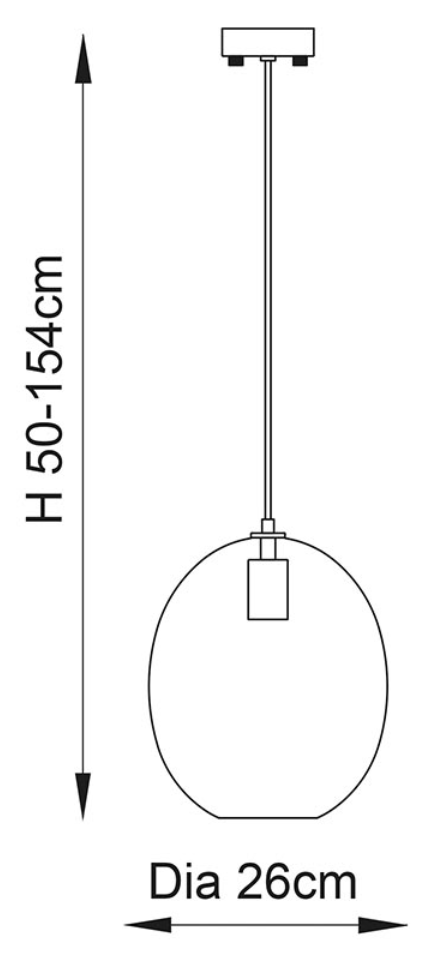 Satin Brass Oval Glass Pendant - ID 12998