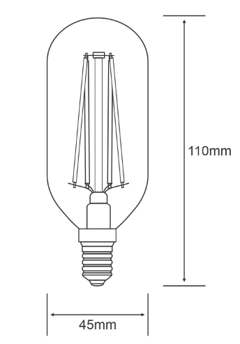 Short Clear Tube Lamp Warm White 2700K 4W LED E14