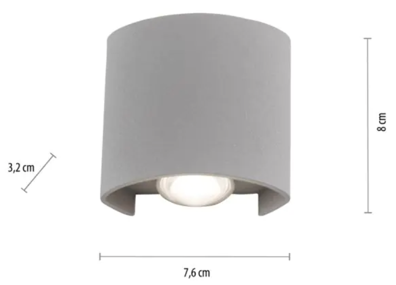 PNL Silver Grey Outdoor Mini Wall Light IP54