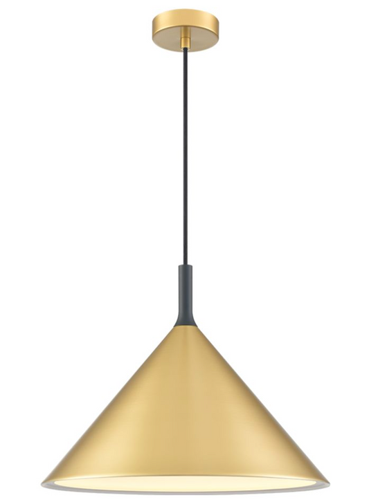 Conical Satin Brass Pendant, 400mm - ID 13141