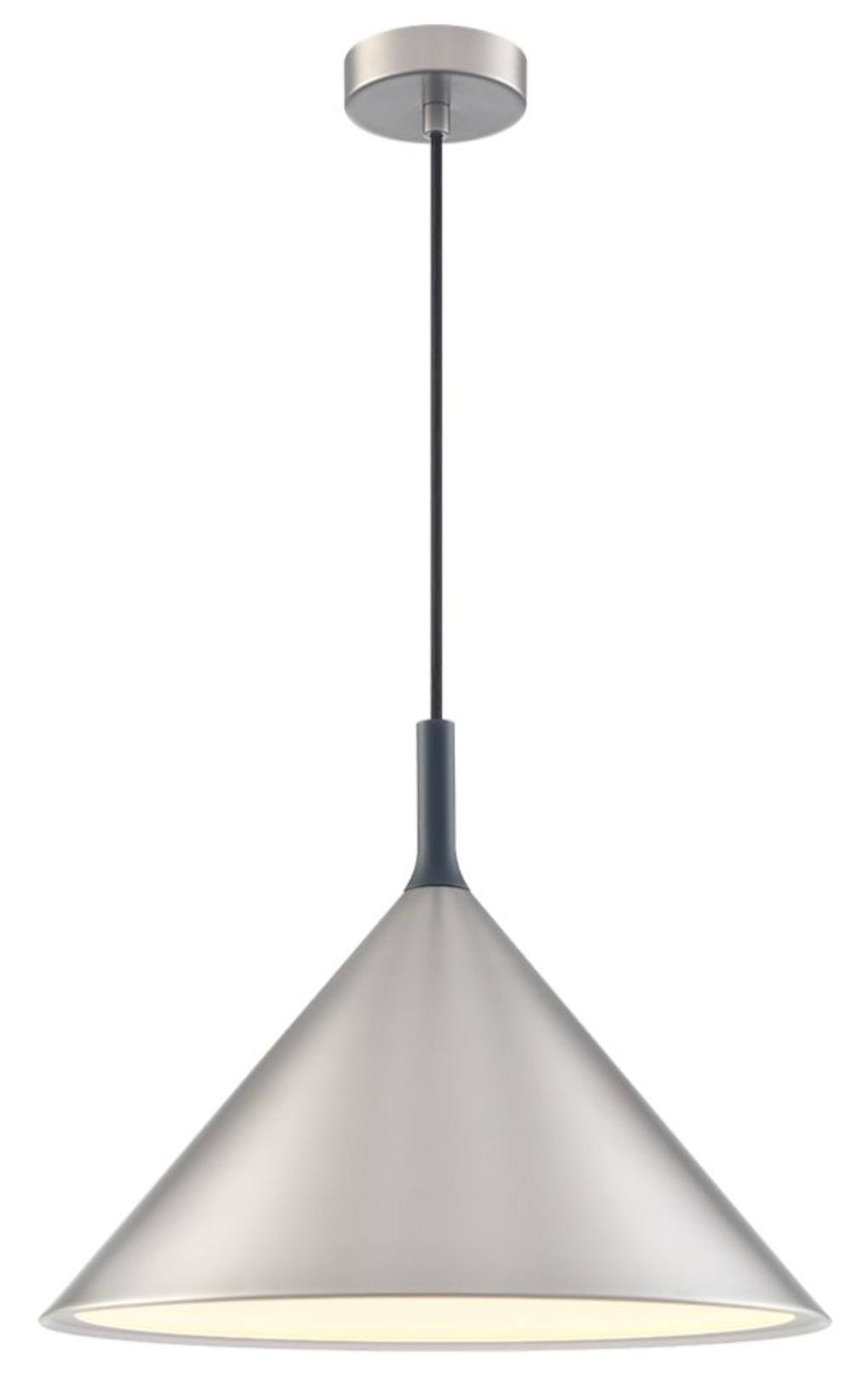 Conical Satin Nickel Pendant, 400mm - ID 13142